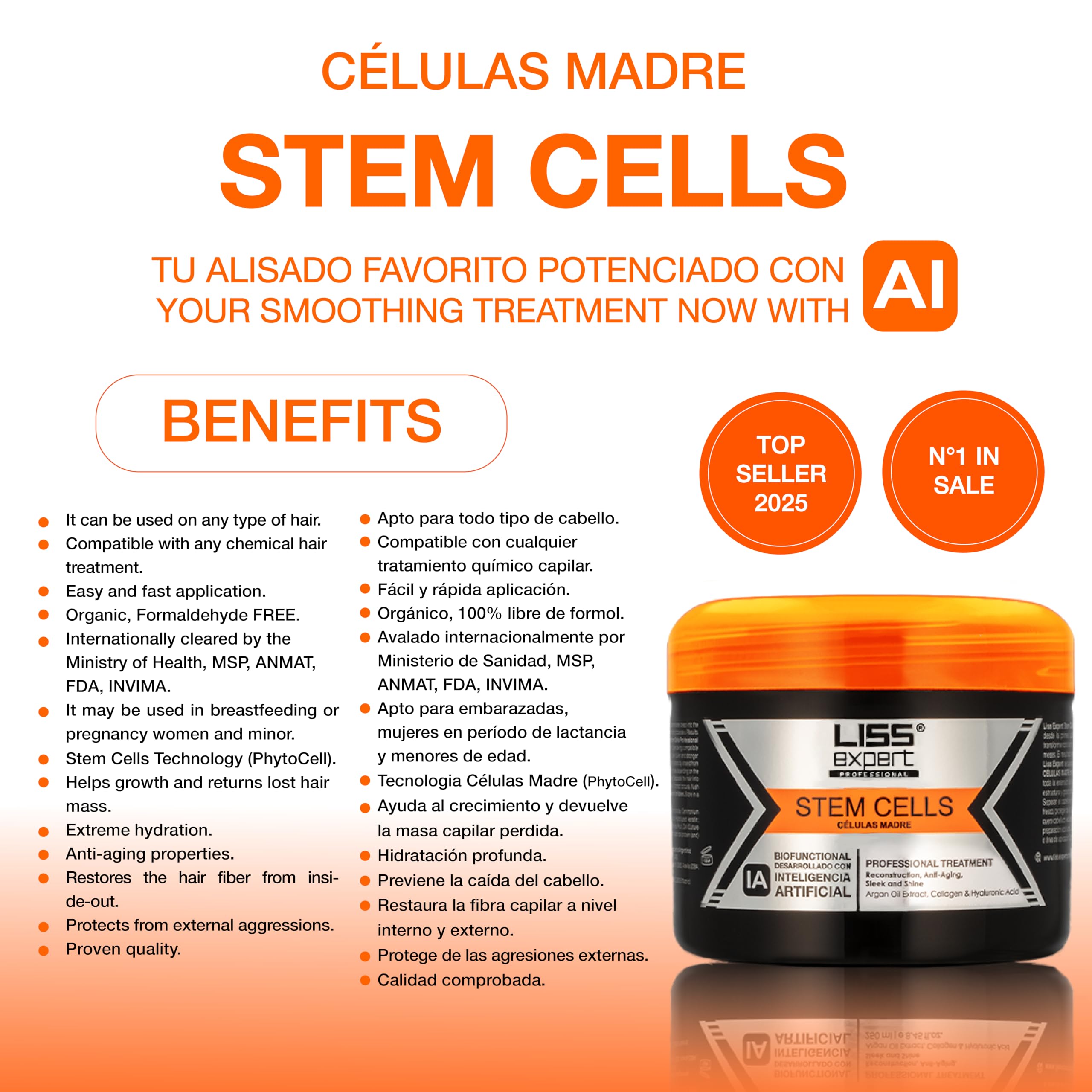 Liss Expert Stem Cells Smoothing Treatment applying on hair, demonstrates easy, non-greasy application.