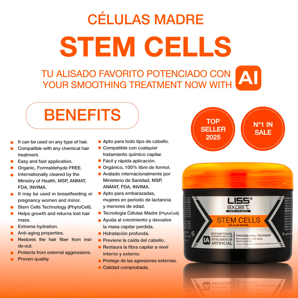 Liss Expert Stem Cells treatment being applied to hair for sleek shine