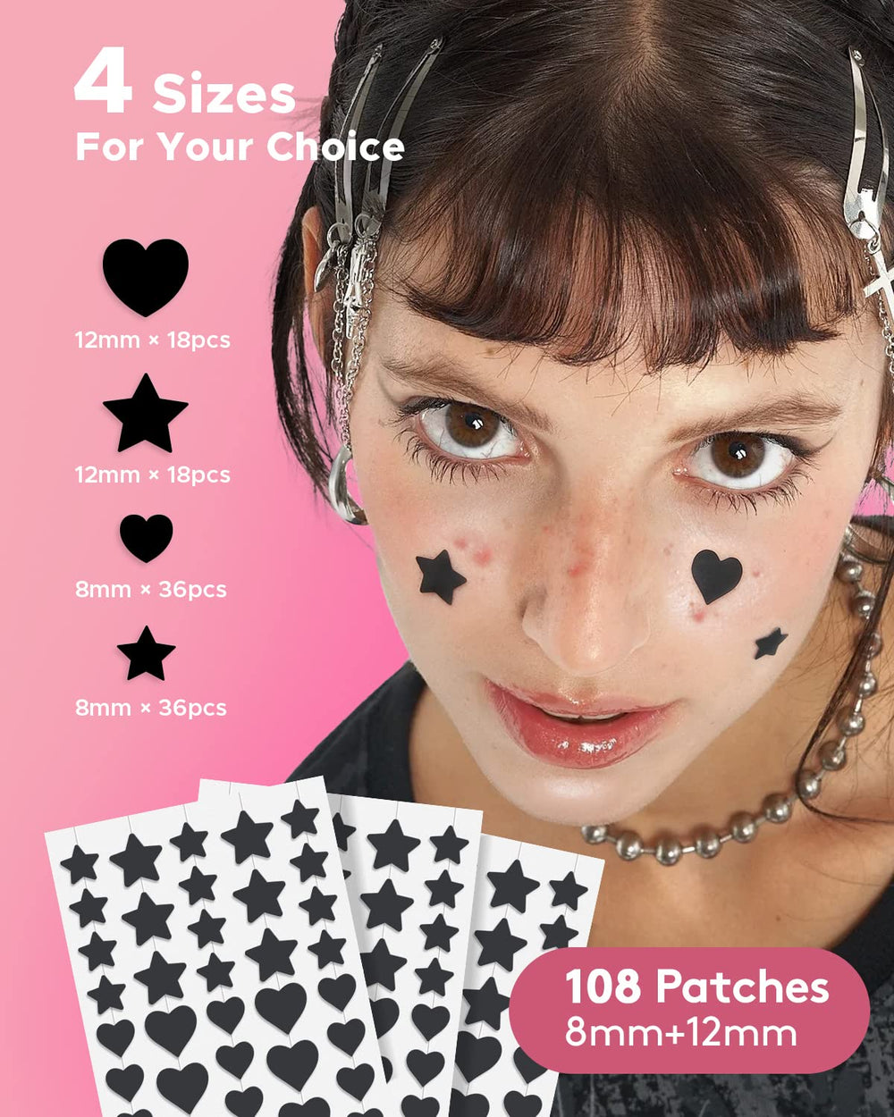 LitBear 12mm star patch covers larger blemishes securely.