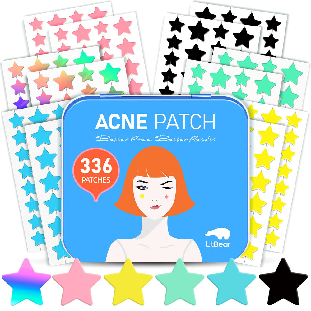 LitBear acne patch star colors for quick coverage and soothing care