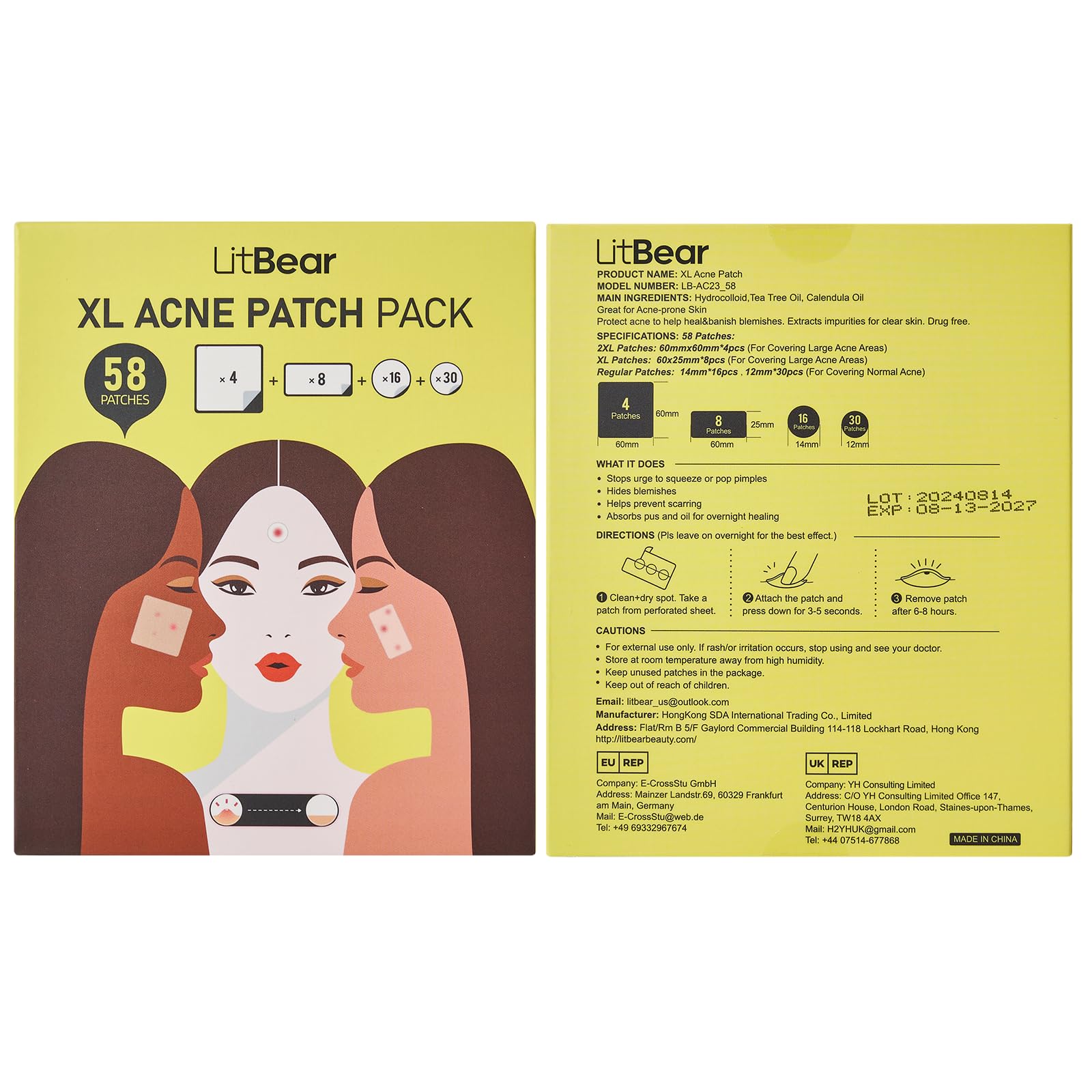LitBear patch on the forehead demonstrates discreet application.