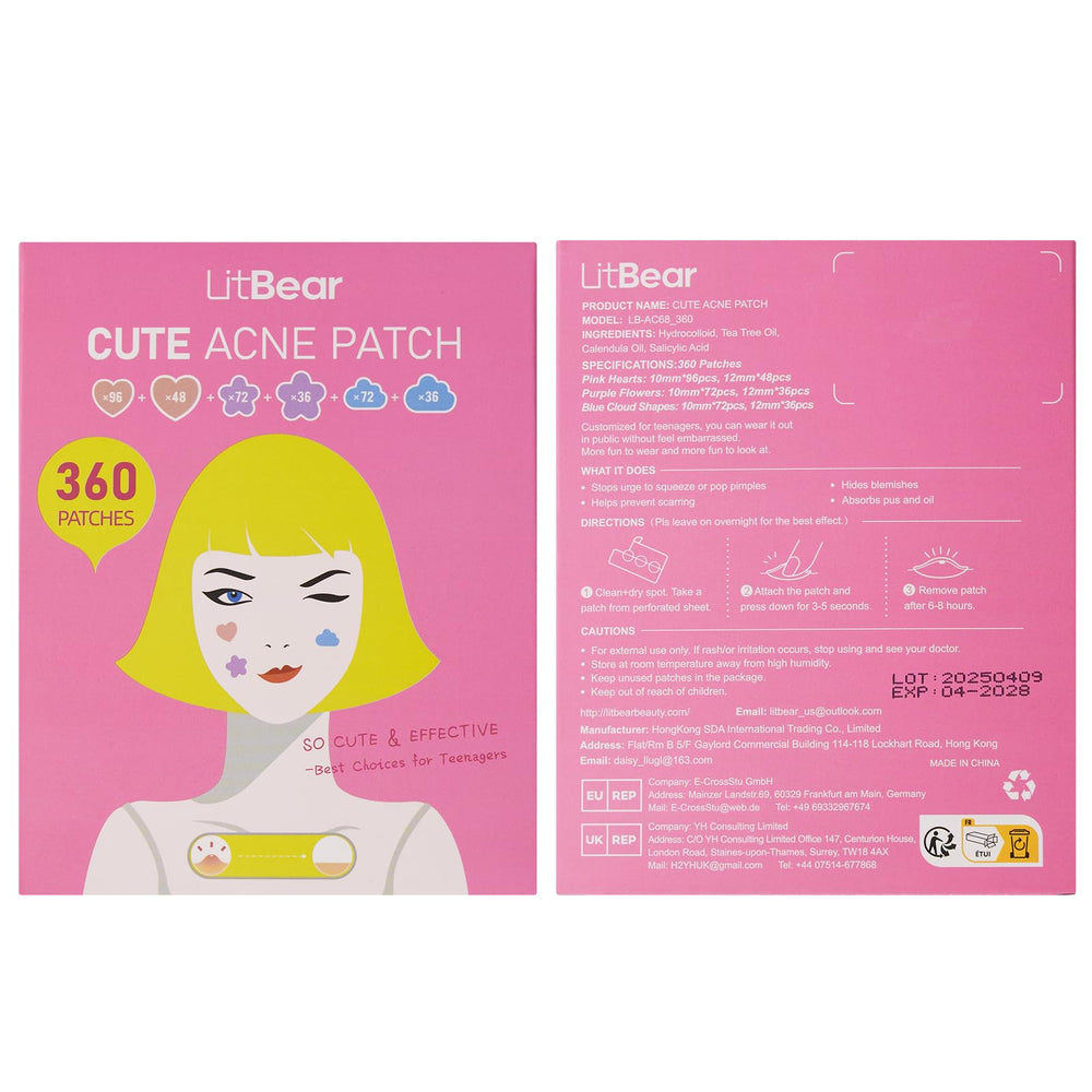 LitBear patch on face illustration demonstrating easy application for daily wear