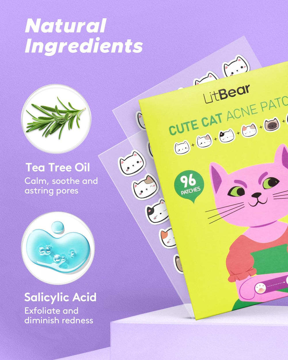 LitBear cute cat design adds fun while treating blemishes