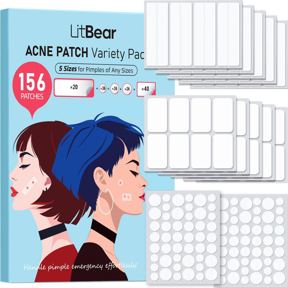 LitBear large pimple patches packaging for versatile acne care on the go.