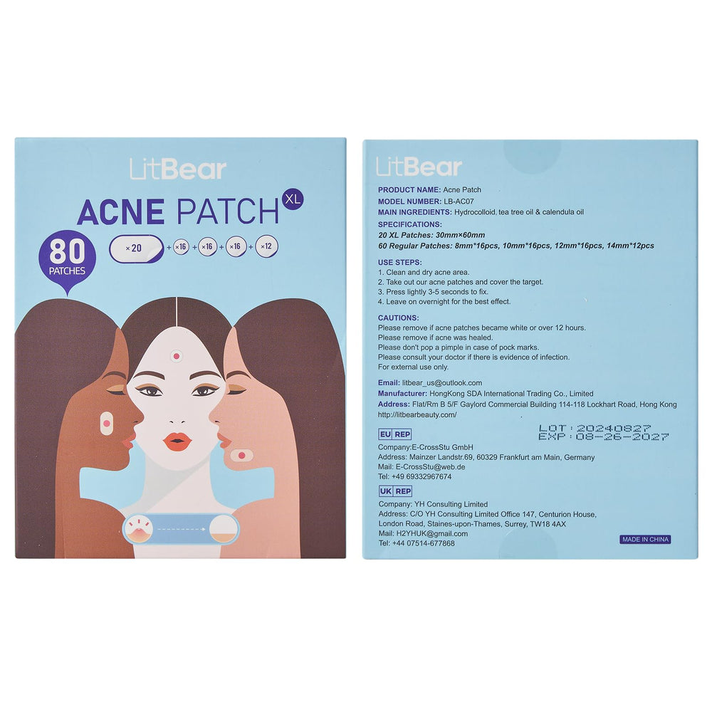LitBear body-use patch on back or chest for larger areas.