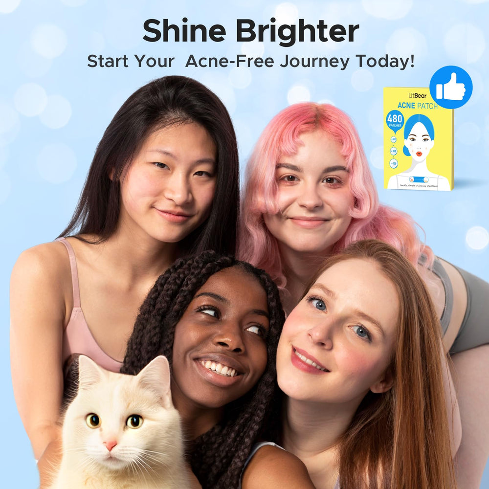 LitBear skin-friendly hydrocolloid patch on the face