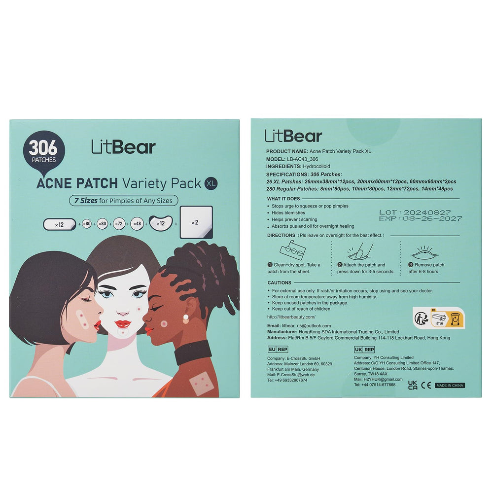LitBear square patch providing versatile coverage for wider blemish zones