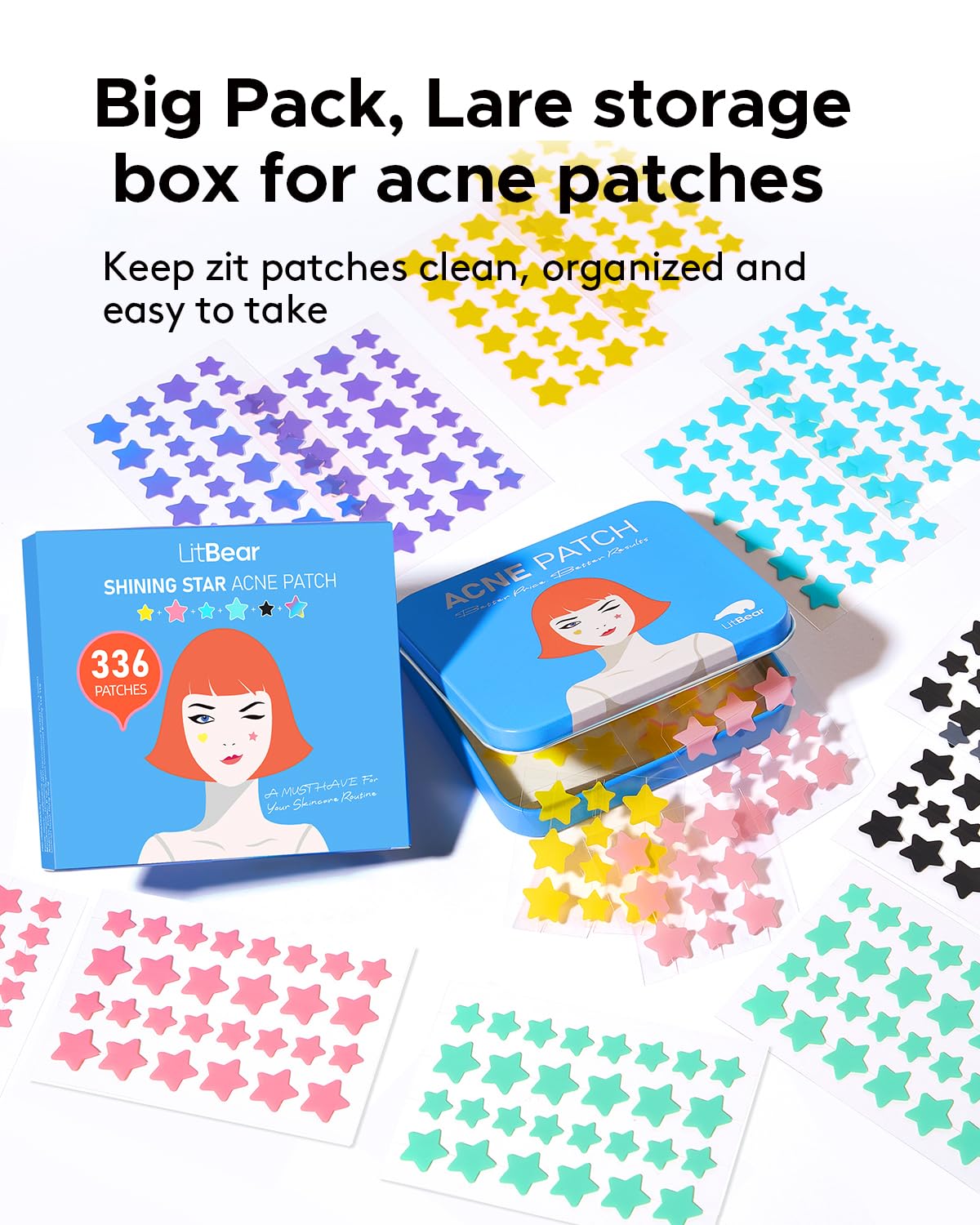 LitBear star‑shaped patches add a cute touch to skincare