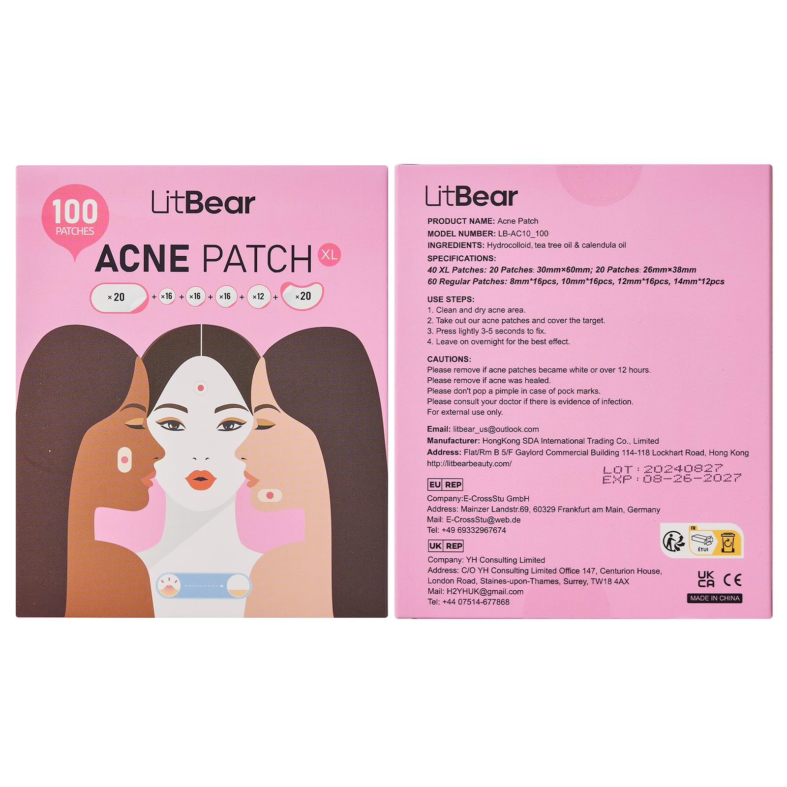 LitBear tea tree and calendula infused patch ready to calm redness