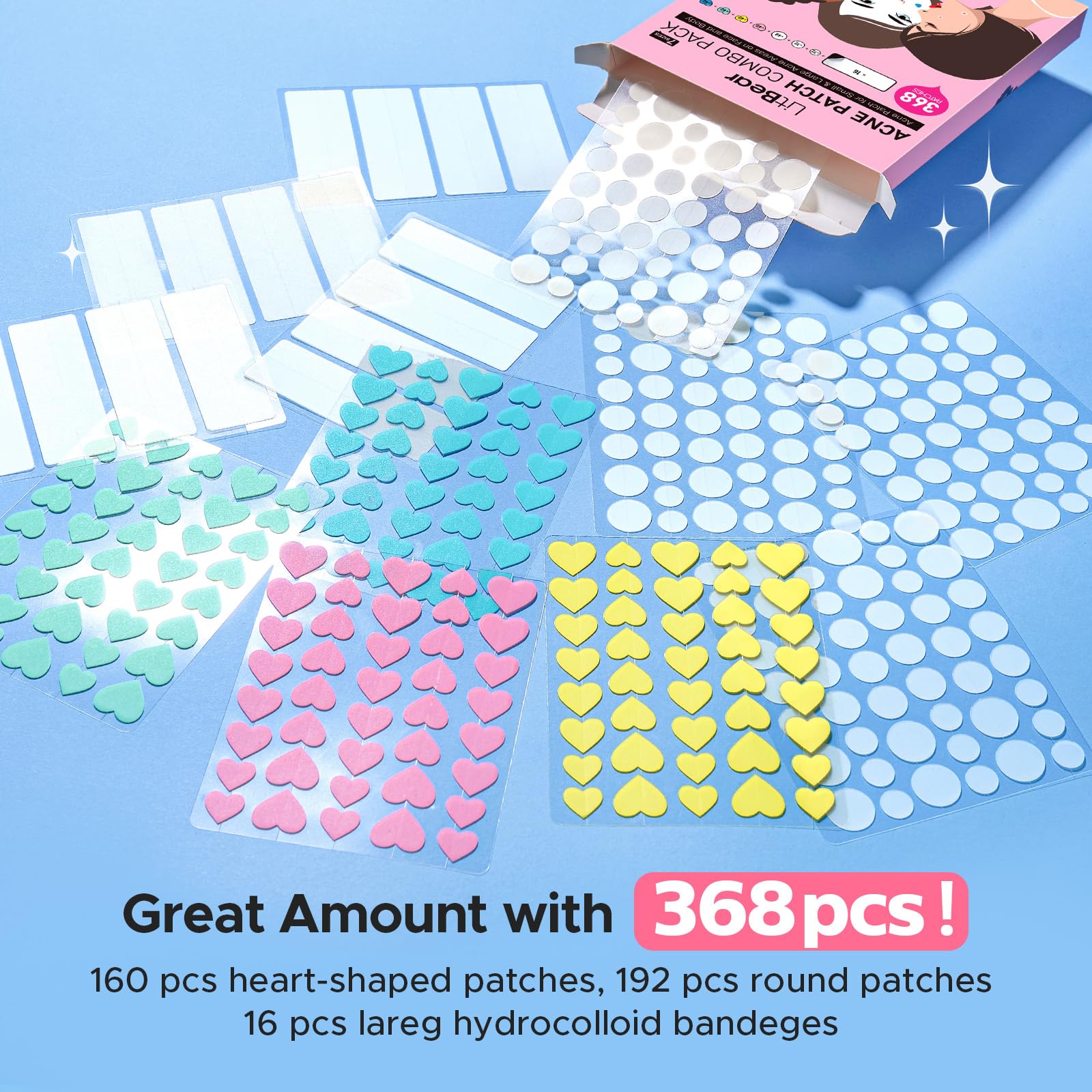 LitBear patches in multiple sizes and colors for versatile coverage