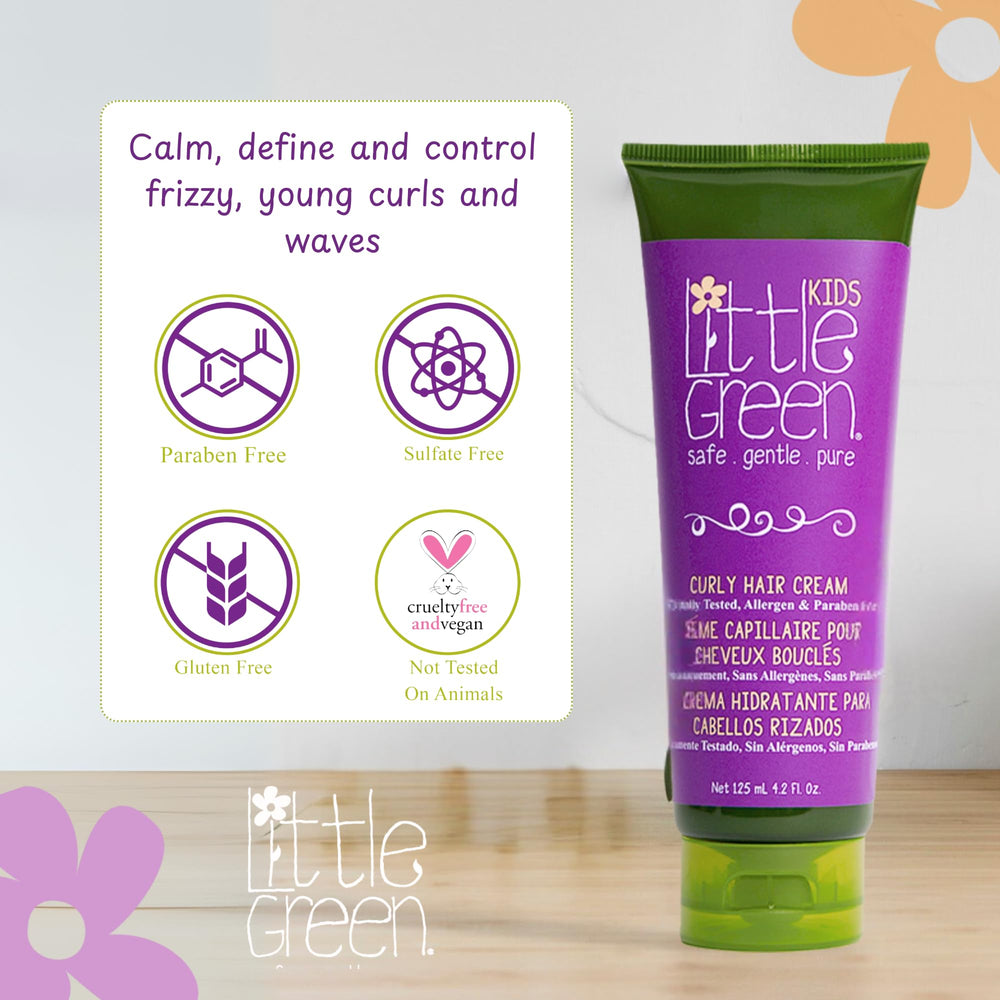 Avocado oil in Little Green Cream nourishes curls.