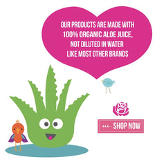 Organic aloe vera ingredients from Little Roseberry gel highlight natural nourishment.