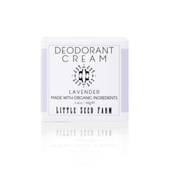Little Seed Farm lavender deodorant cream jar offers gentle, aluminum-free freshness.