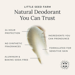 Close-up reveals silky glide of Little Seed Farm deodorant cream.