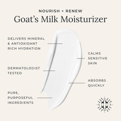 Little Seed Farm goats milk face moisturizer label close-up highlighting organic ingredients.