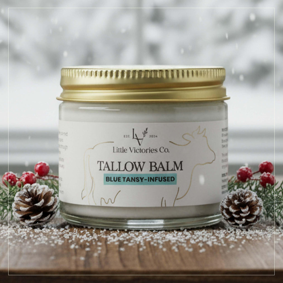 Little Victories Co beef tallow honey balm jar for all-over moisture.