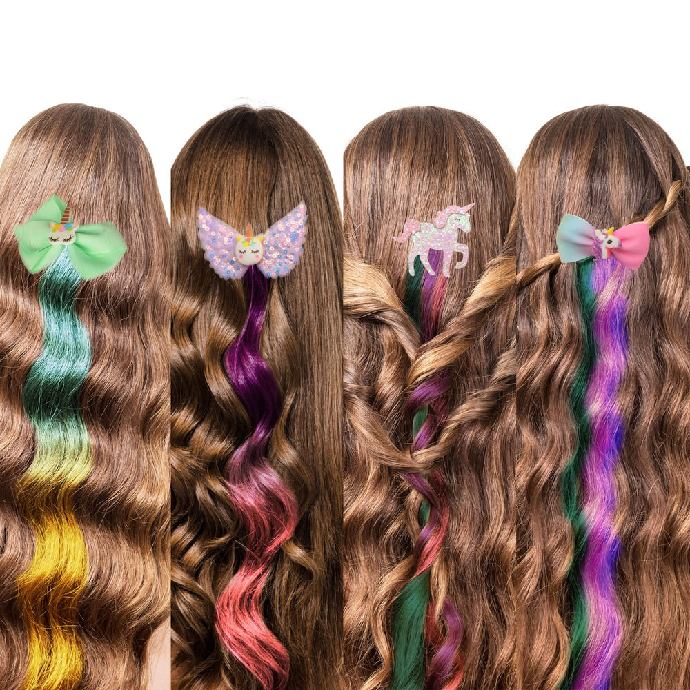 Little World clip-in hair style ideas, versatile options for ponytails and braids.