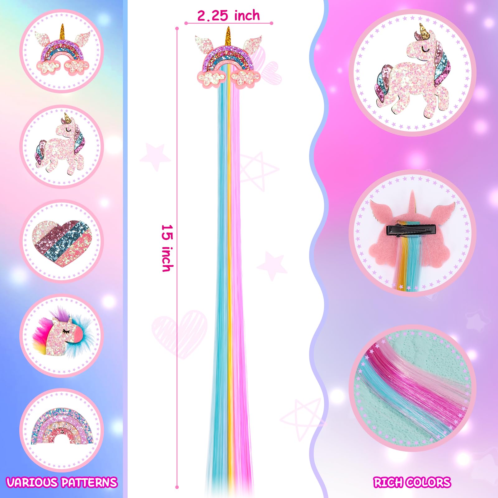 Little World colored hair accessories for kids to complete party outfits