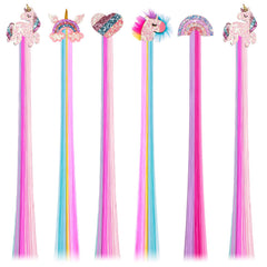 Little World six-pcs hair clips for girls with bows and glitter for daily styling