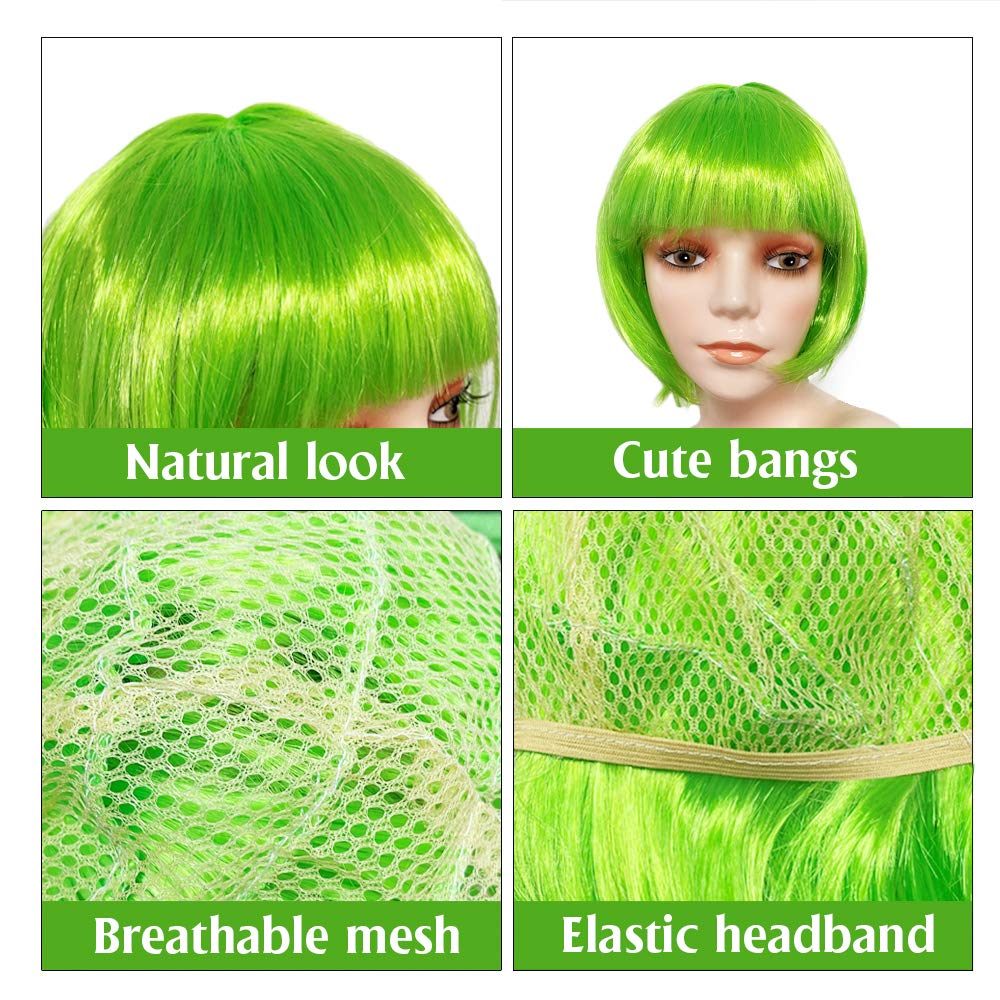 LIULIUBTY gift-ready neon wig set, perfect for cosplay enthusiasts.