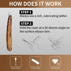 Durable wooden handle provides moisture resistance and comfortable grip.