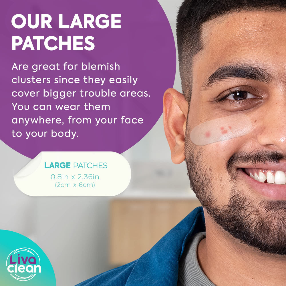 LivaClean hydrocolloid patch is discreet and transparent for day or night wear.