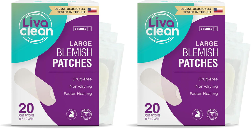 LivaClean large blemish patch for the nose area offers discreet overnight blemish care.