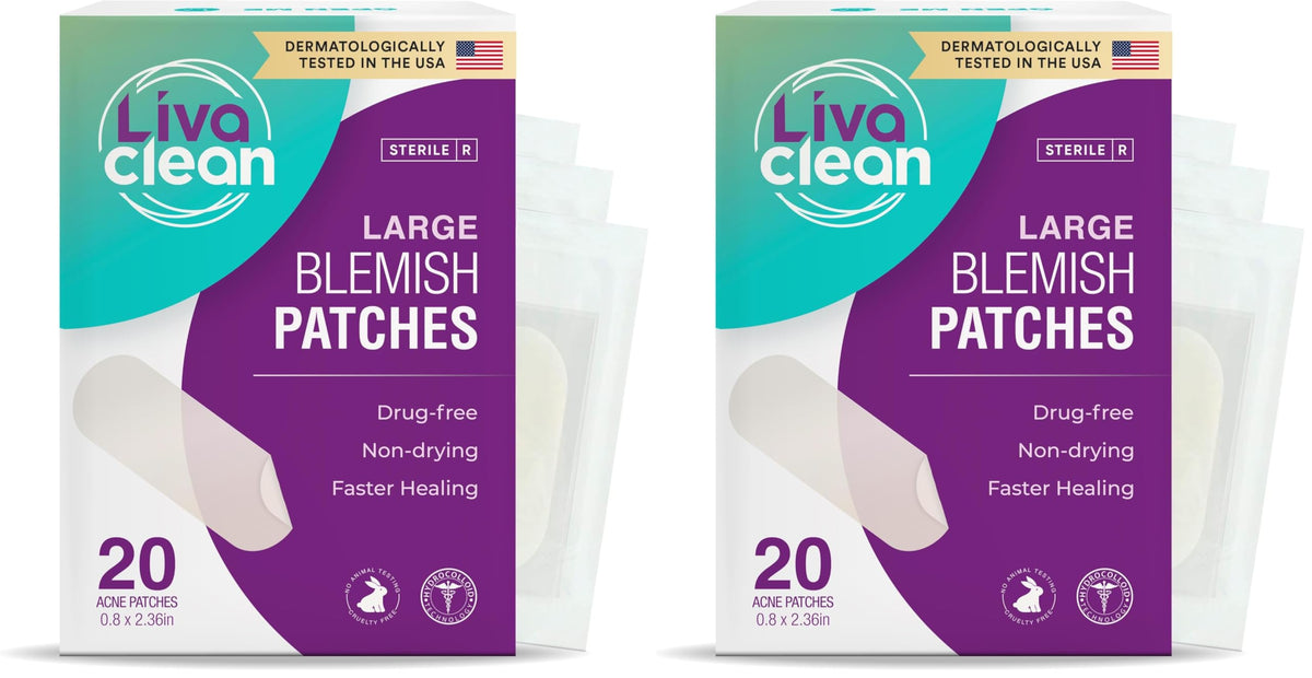 LivaClean large blemish patch for the nose area offers discreet overnight blemish care.
