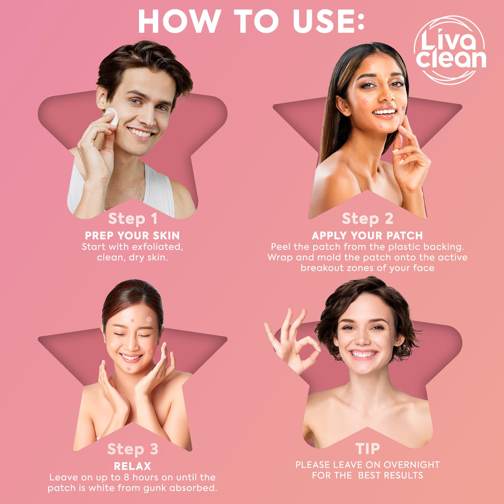 LivaClean pink star patches with strong adhesion for blemish coverage.