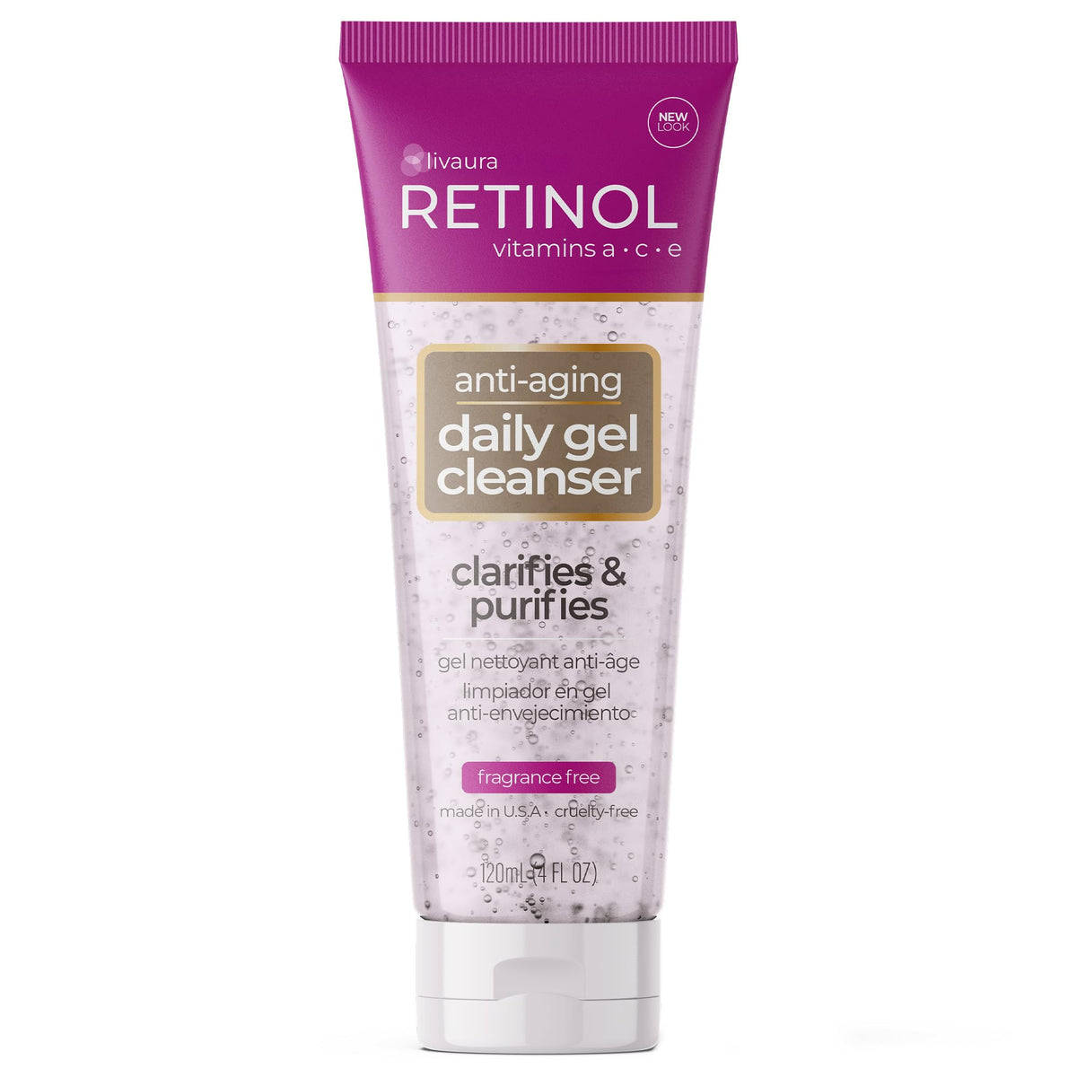 LIVAURA Retinol Gel Cleanser bottle for quick, refreshing cleanse.