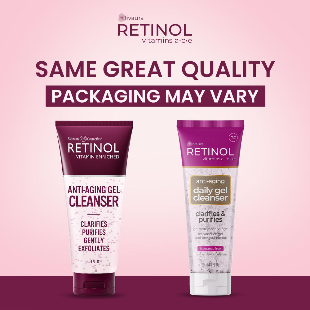 LIVAURA Retinol Gel Cleanser foaming lather for gentle cleansing.