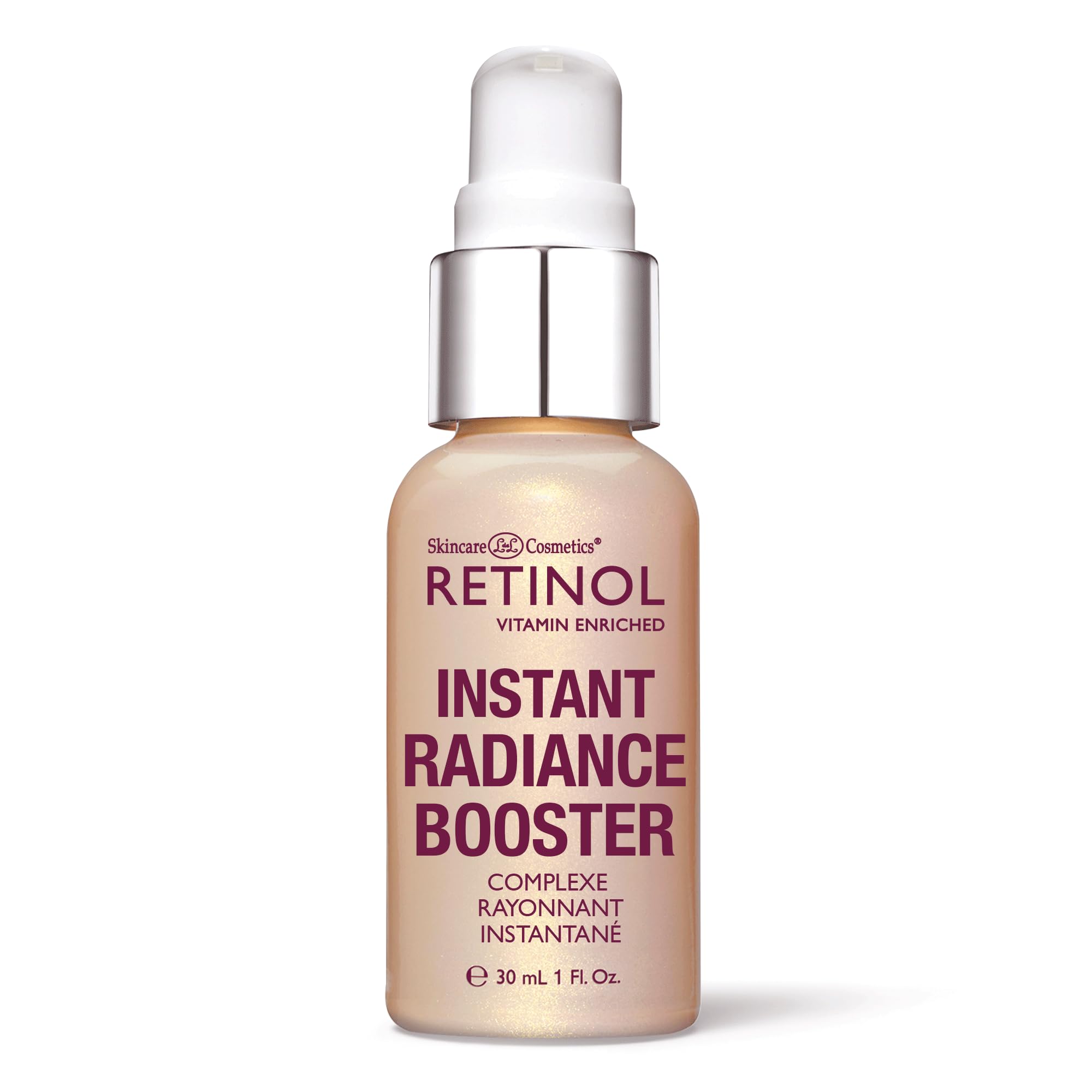 LIVAURA Retinol Instant Radiance Booster bottle close-up showing glow and hydration