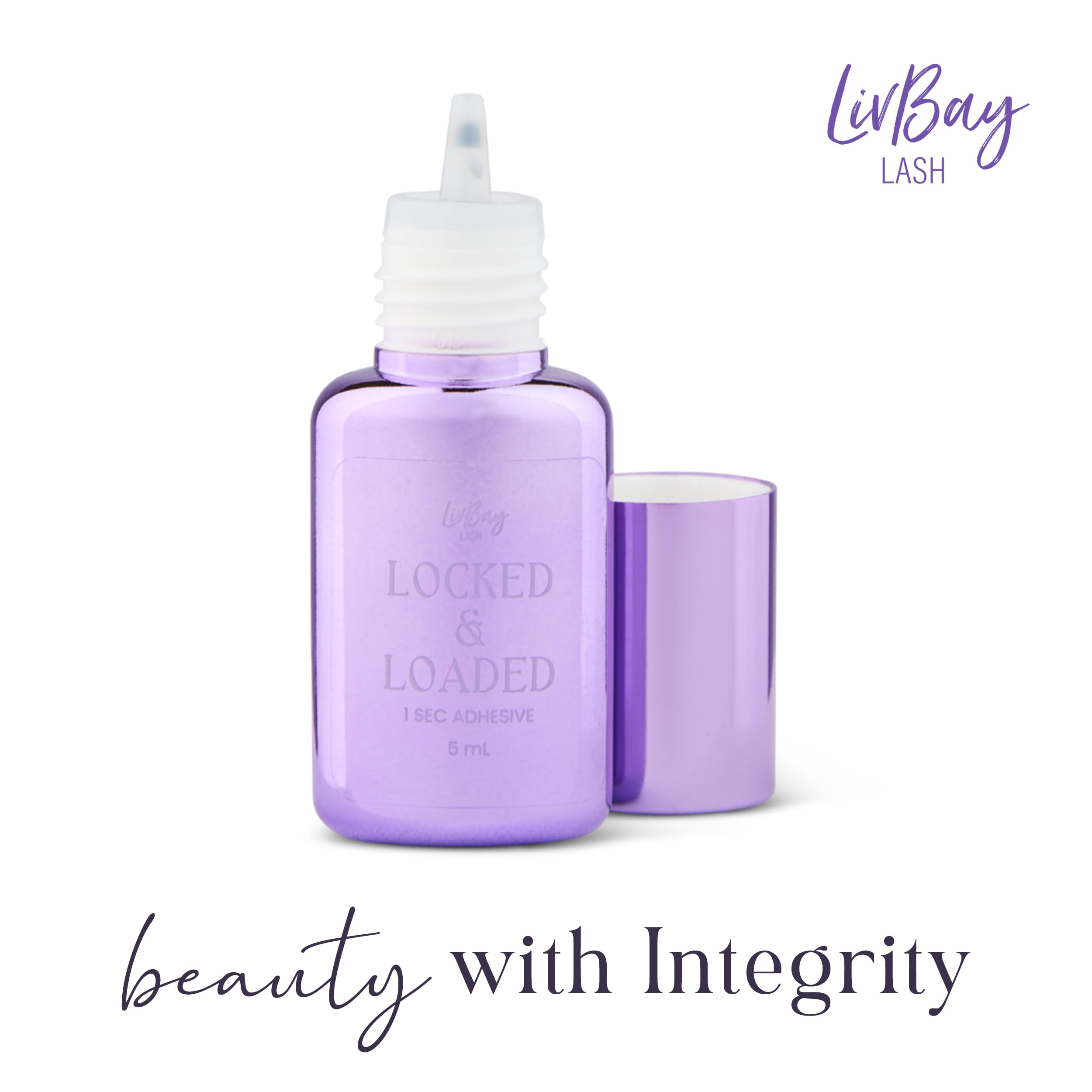 LivBay adhesive used by a lash artist in a busy salon scene.