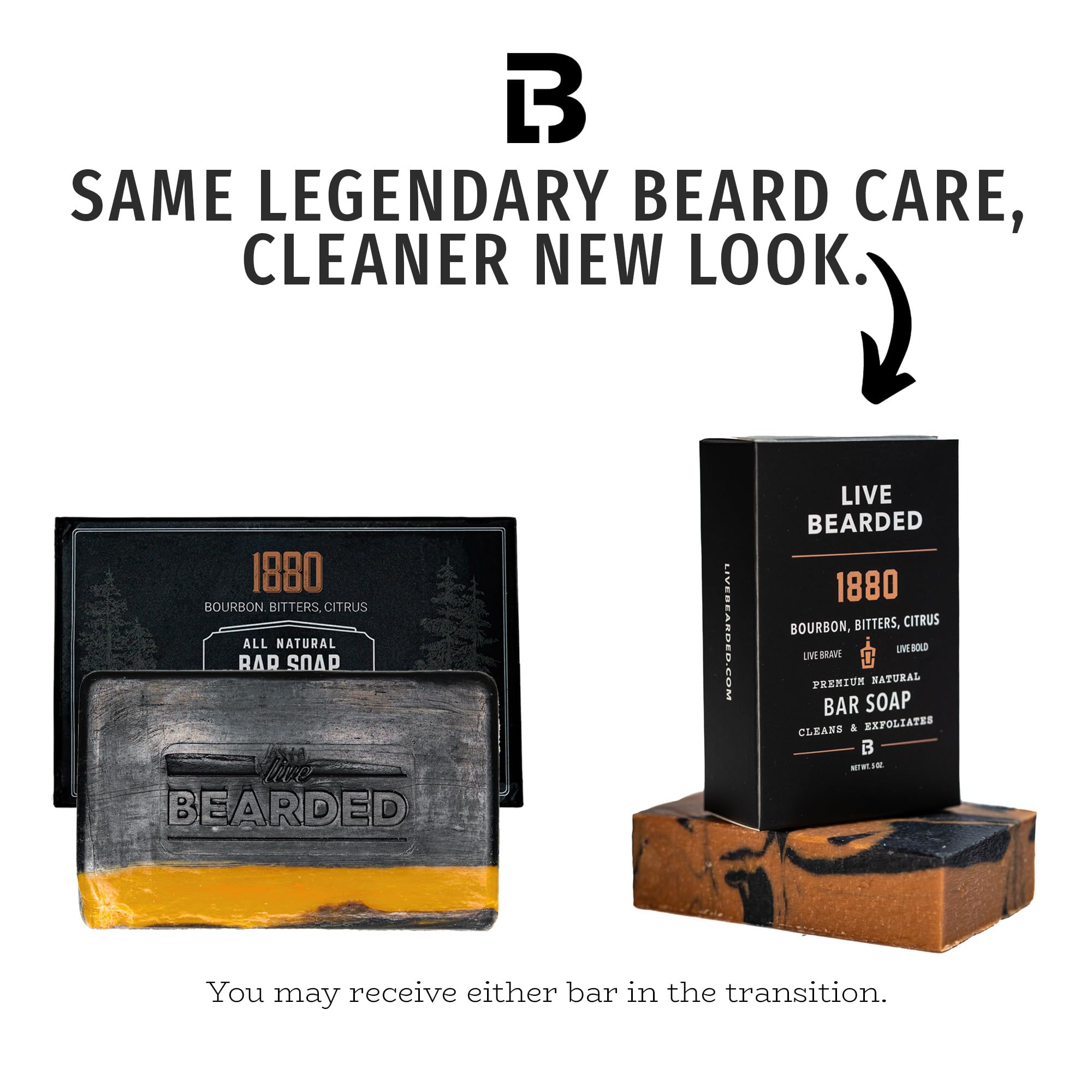 Live Bearded 1880 bar soap aroma close-up with bourbon citrus scent