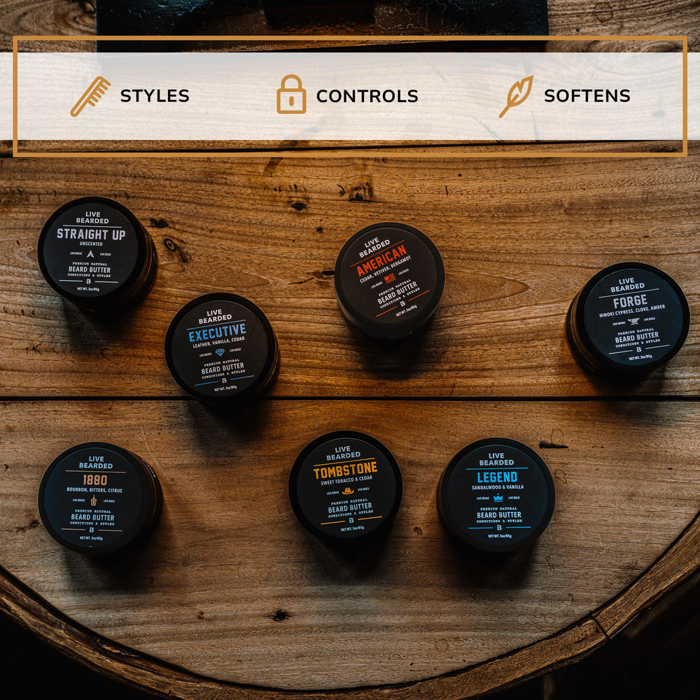 Live Bearded executive scent packaging boosts grooming routine appeal