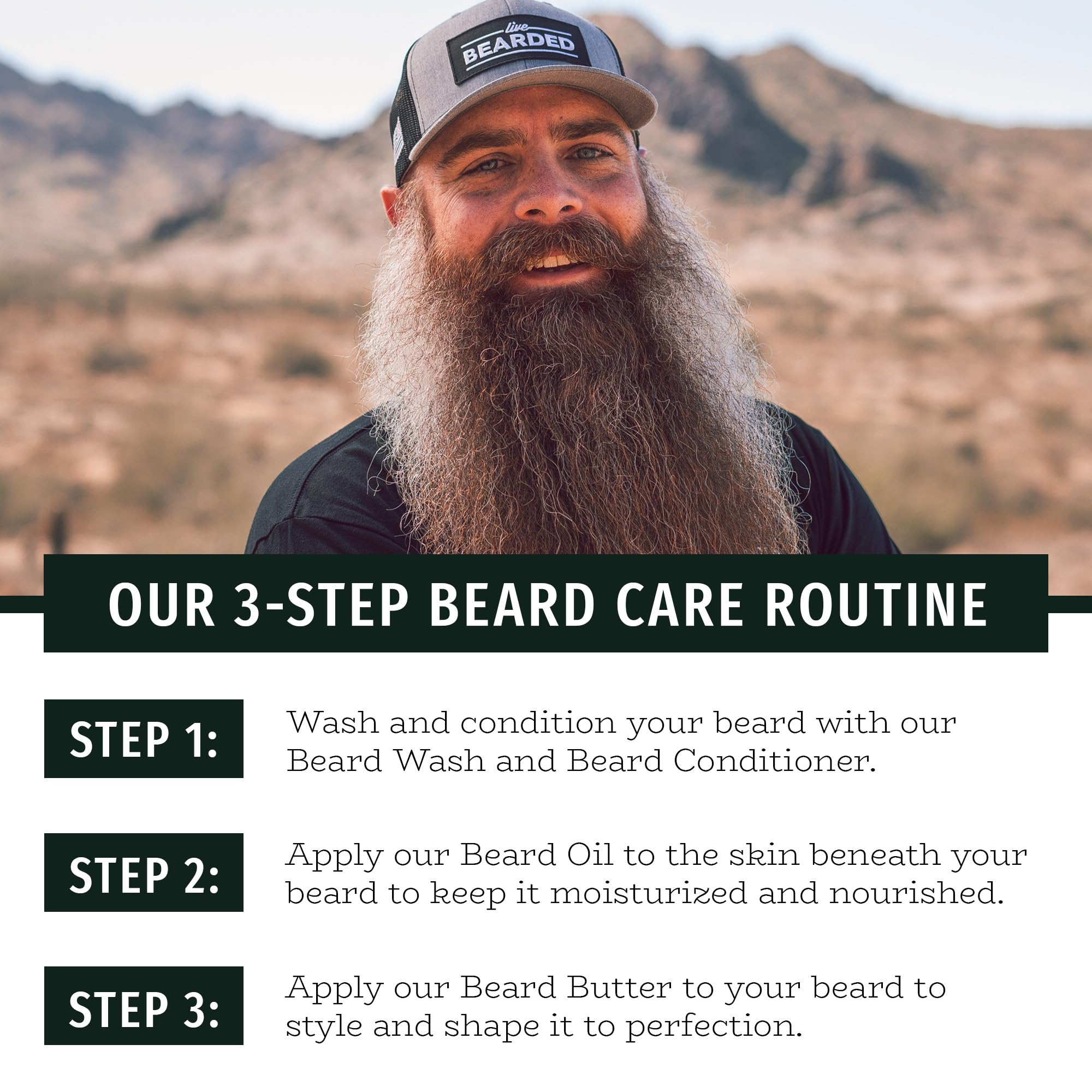 Live Bearded conditioner being applied for smoother, healthier beard texture.