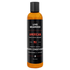 Live Bearded Beard Conditioner bottle close-up for soft, manageable facial hair.