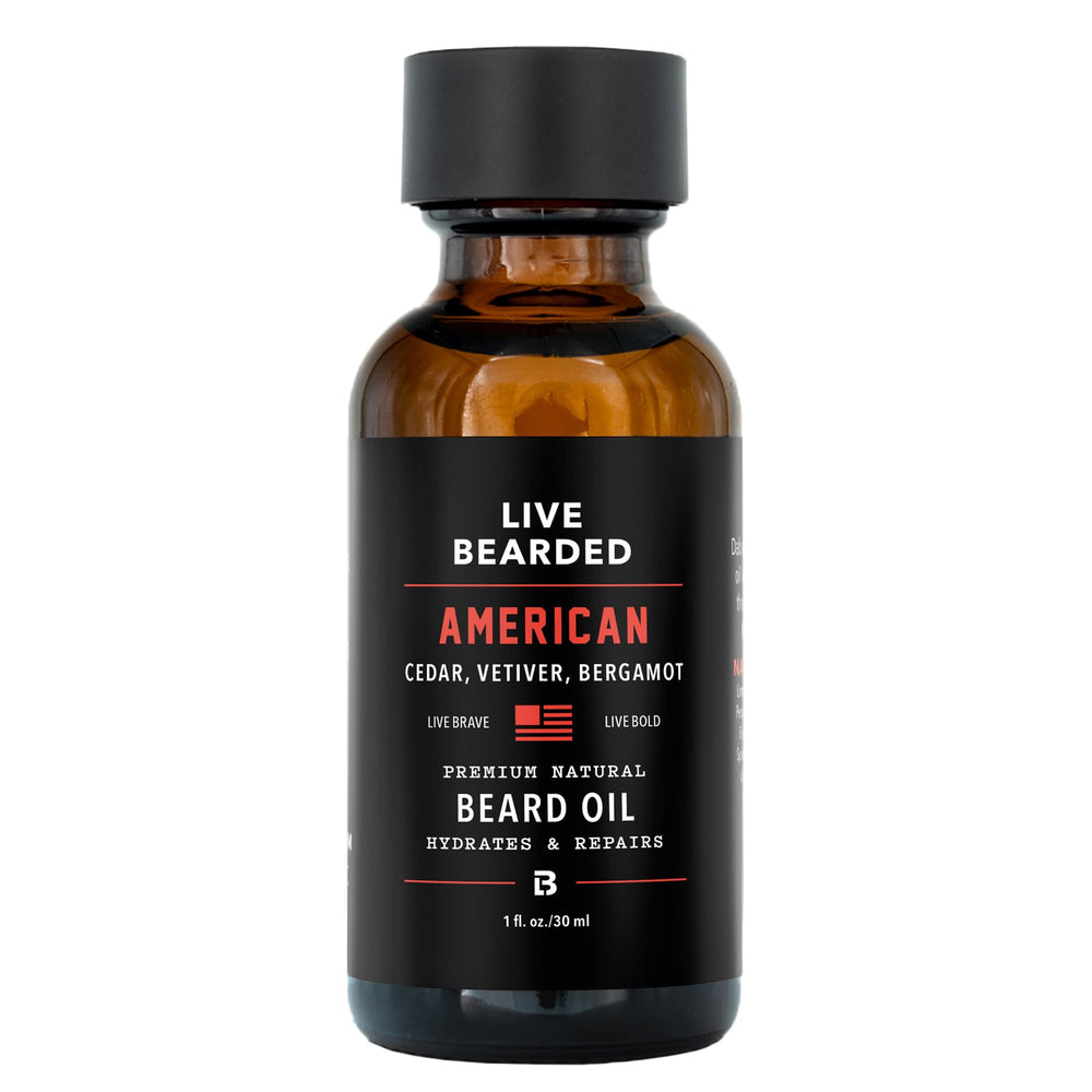 Live Bearded beard oil bottle, 1 oz, premium hydration