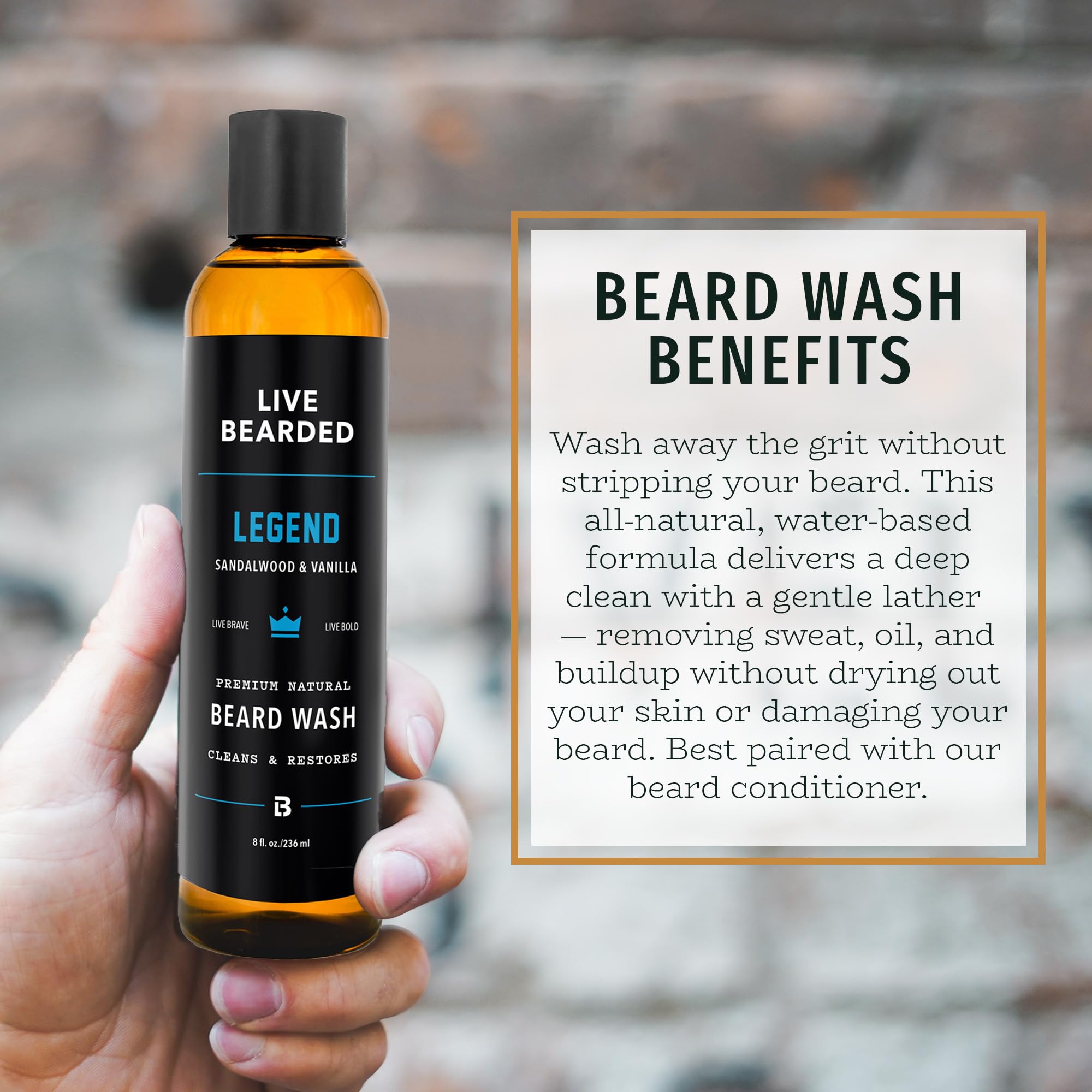 Live Bearded Beard Wash foam creates a gentle cleansing lather.