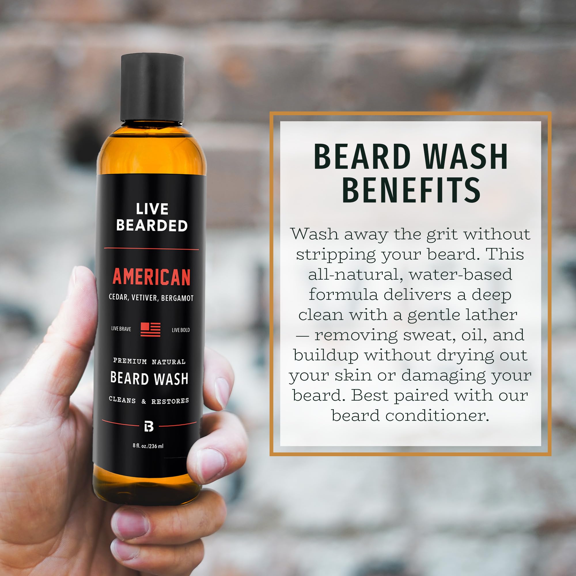 Lather action photo shows rich, gentle foam for deep cleansing without over-drying.