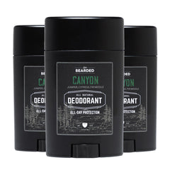 Live Bearded Canyon deodorant stick front view showing long-lasting odor control.