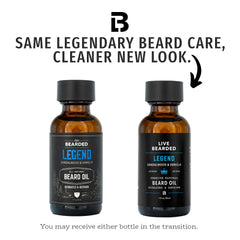 Live Bearded Legend beard oil dropper for easy daily application.
