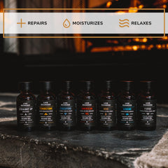 Live Bearded Legend ingredients such as jojoba soothe dry skin and beard.