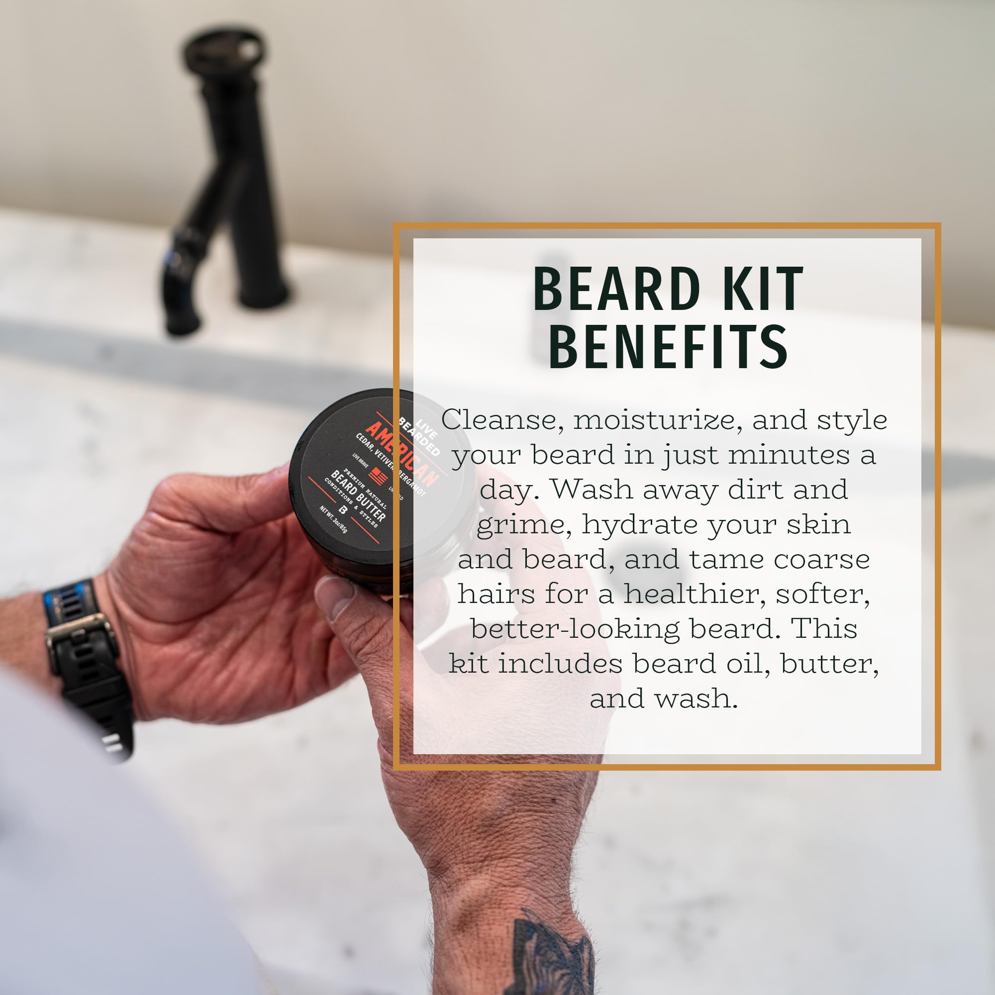 Live Bearded Tombstone beard butter tub provides deep moisture for softer, more manageable facial hair