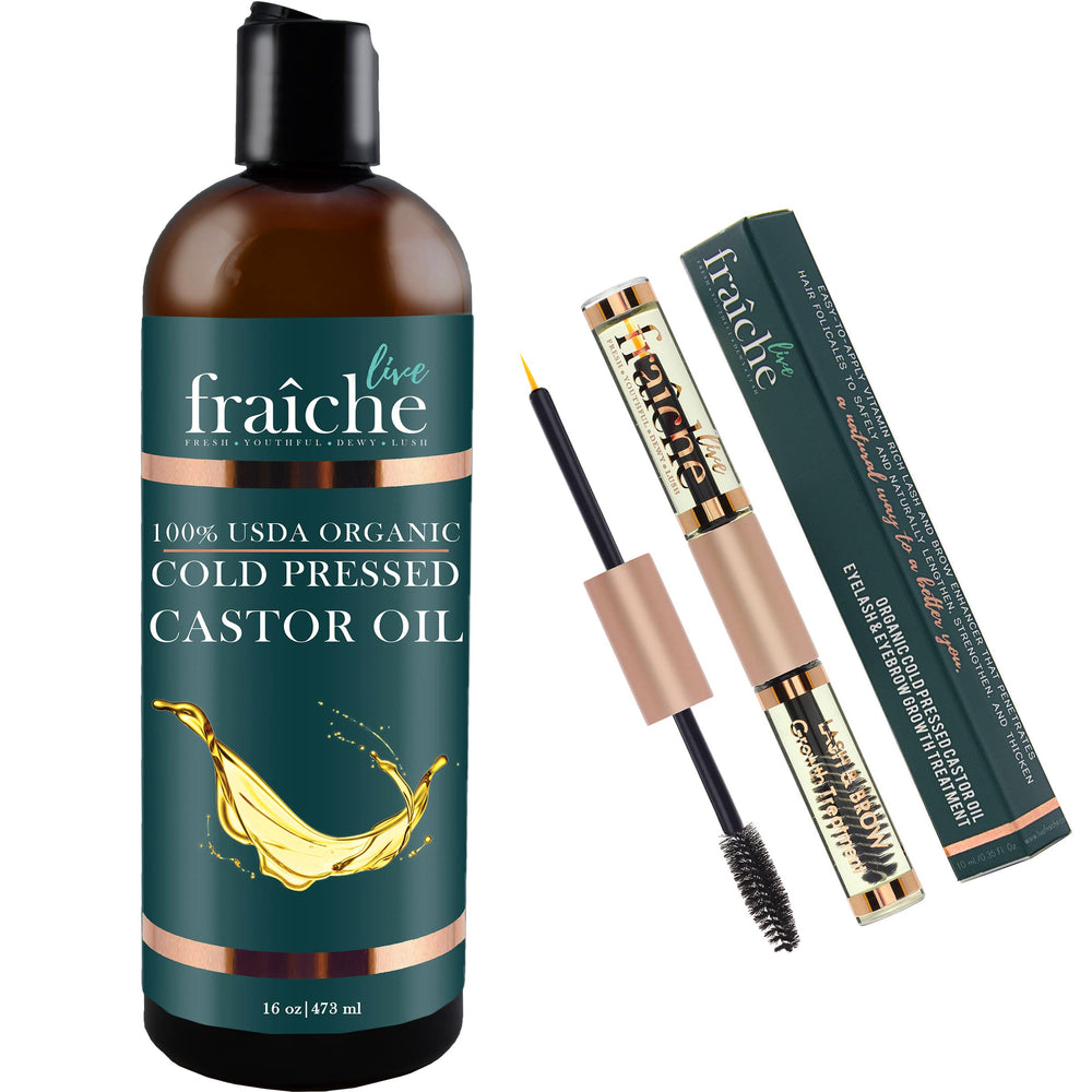 Live Fraiche Castor Oil bottle (16oz) pure for skin and hair care