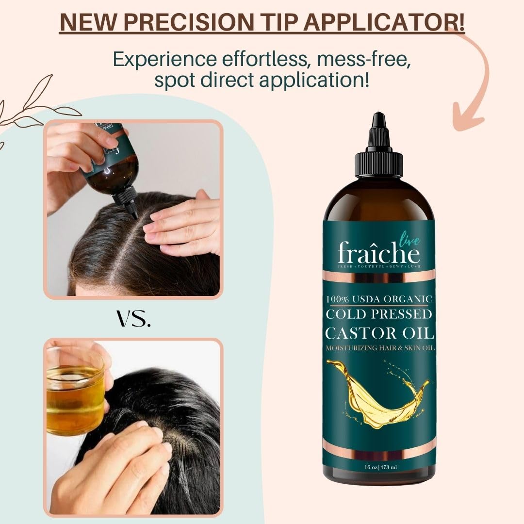 Live Fraiche Castor Oil on skin delivering deep hydration and softness.