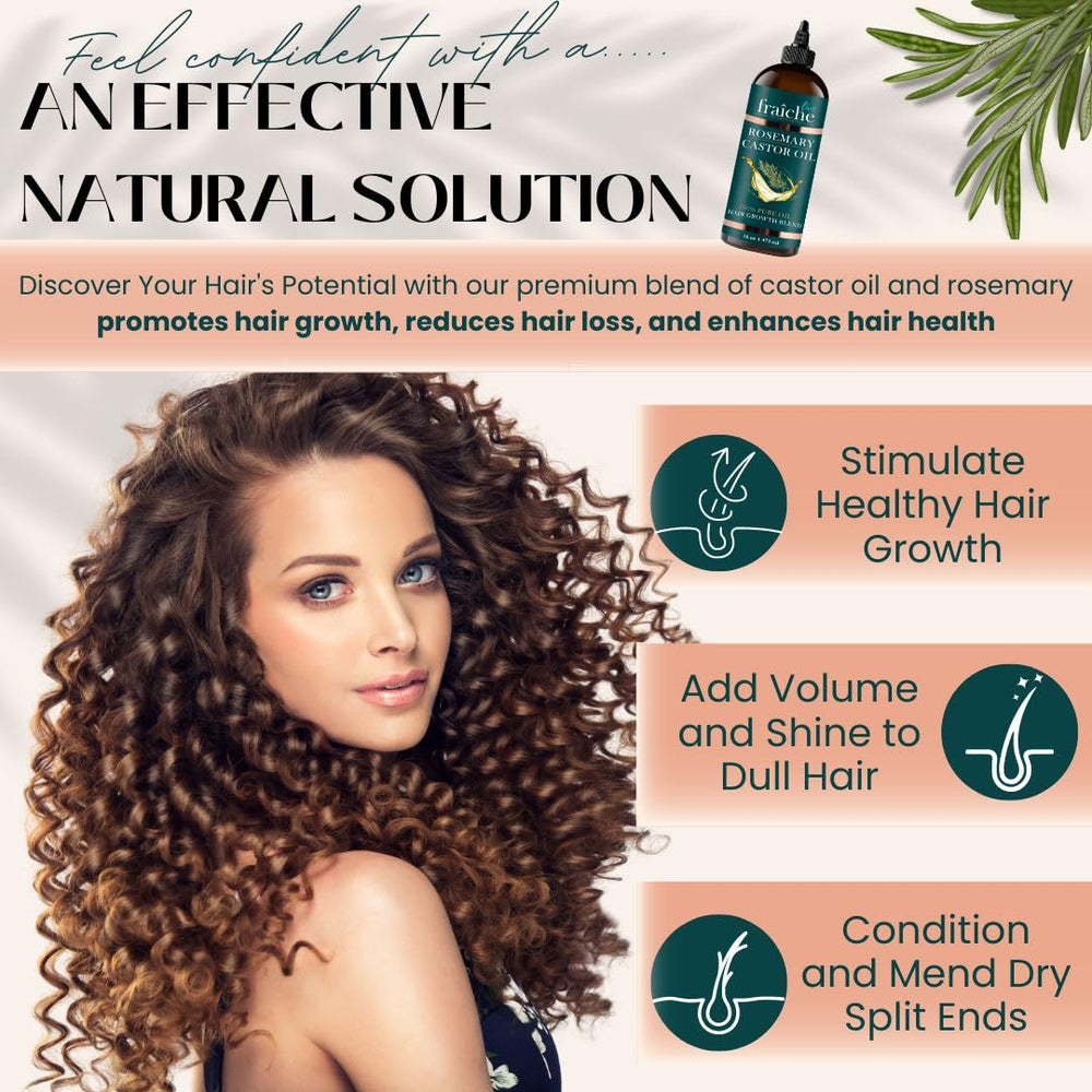 Live Fraiche rosemary oil dropper offers targeted nourishment for hair.