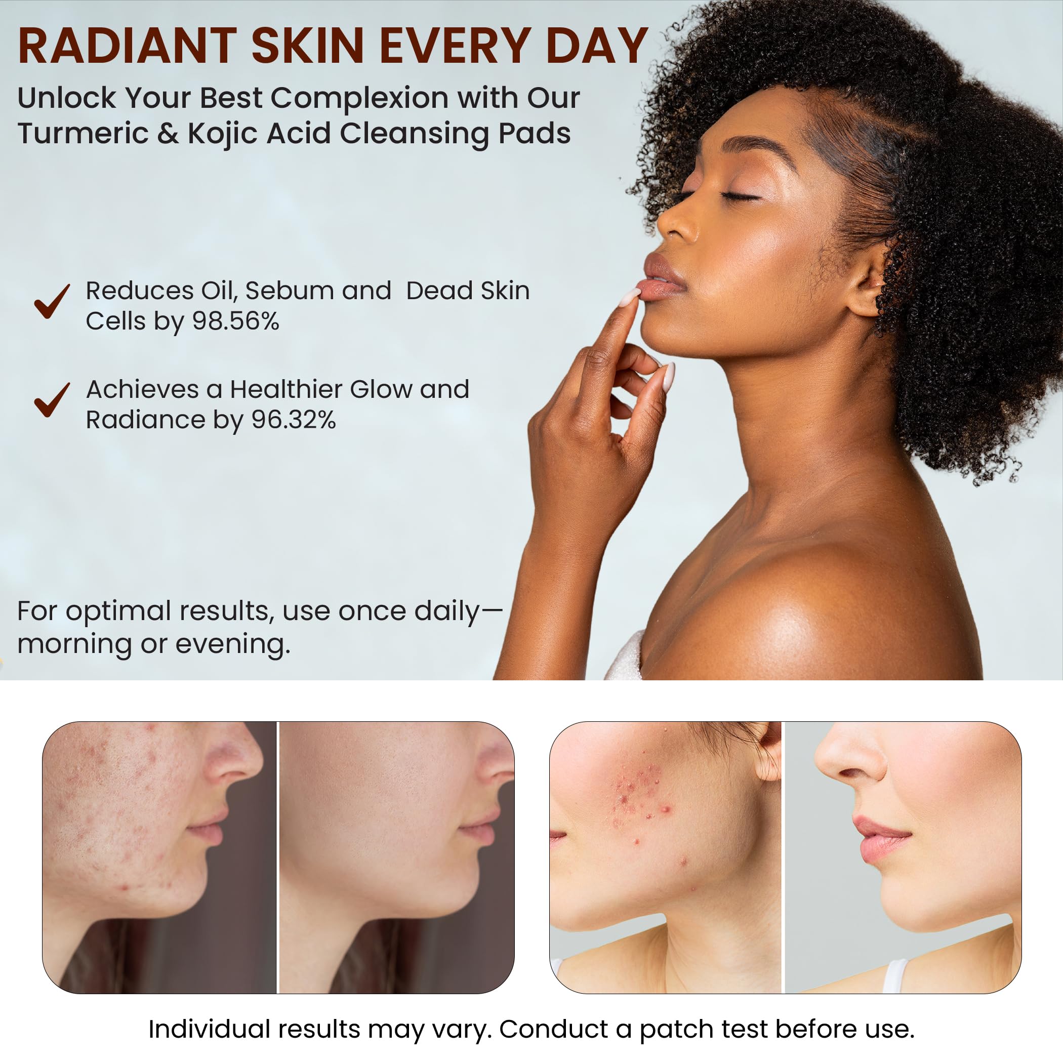 Vitamin C and antioxidants support brightness in Live Healthy Kojic Turmeric Pads