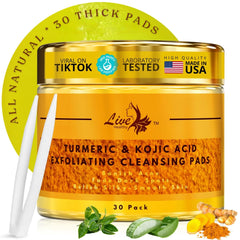 Live Healthy Kojic Turmeric Pads packaging for daily use and routine