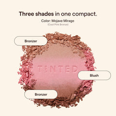 Live Tinted Huebeam swatch on cheek showcases buildable color